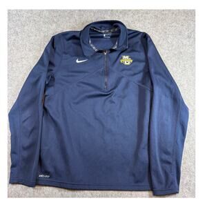 Nike NCAA Marquette Golden Eagles 1/4 Zip Pullover Men Large Blue Swoosh Dri-Fit